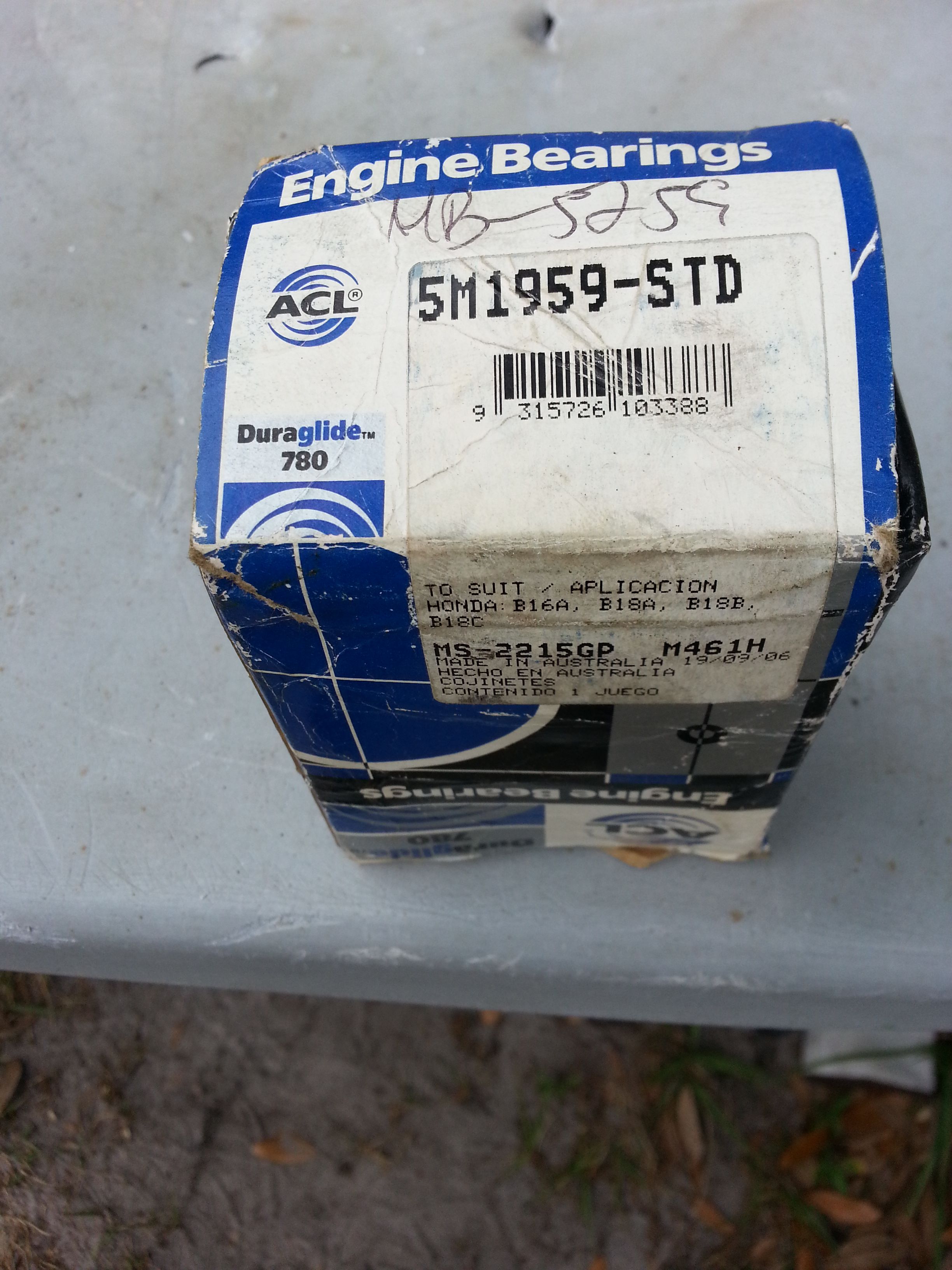 ACL 5M1959-STD main bearings for honda b18