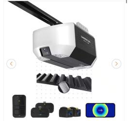 3/4 HP Smart Belt Drive Garage Door Opener with Motion Sensing Wall Control, Camera