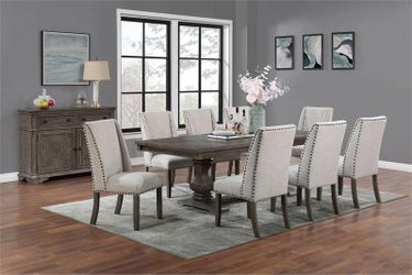 7 Piece Dining Set – Table & 6 Chairs ($875.00) - 9 Piece Dining Set – Table & 8 Chairs ($950.00)