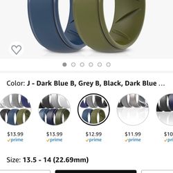 ThunderFit Silicone Rings for Men - Breatheable Airgrooves Step Edge 10mm Wide - 2.5mm Thick