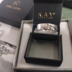 New White Gold DIAMOND Mens band