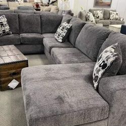 Ballinasloe Smoke 3 Piece Sectional Couch 