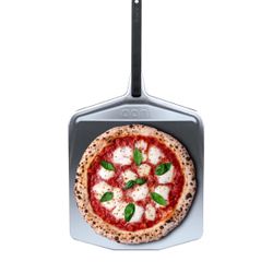 16” Metal Pizza Peel – Metal Pizza Peel 16 Inch, Pizza Spatula Paddle, Lightweight Pizza Turning Peel with Long Handle, Pizza Oven Accessories, Pizza 