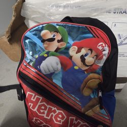 Mario Book Bag / Backpack With 2 Zippers
