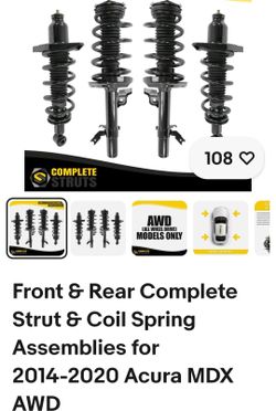 4Pcs Front & Rear Complete Struts shocks for 2014-2020 Acura MDX AWD