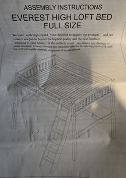 NEW FULL SIZE HIGH LOFT BED