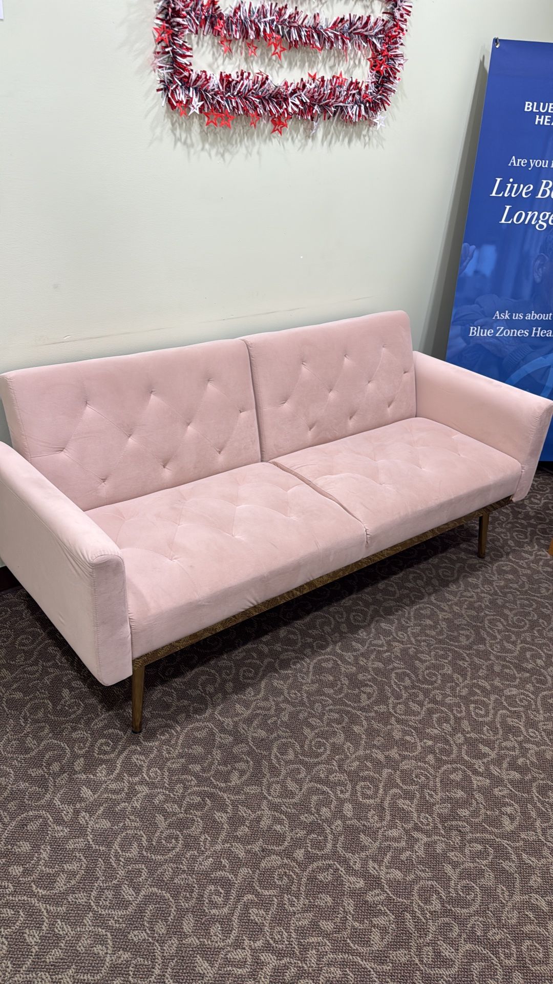 Velvet Couch Futon Sofa Bed