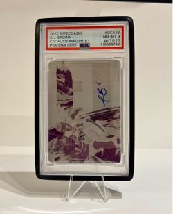 1/1 2022 Impeccable A.J. Brown Auto Printing Plate 1/1 PSA 8
