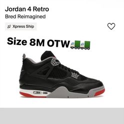 Air Jordan 4 Bred Reimagined Size 8M