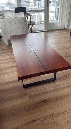 Dark Brown Rectangular Wooden Coffee Table