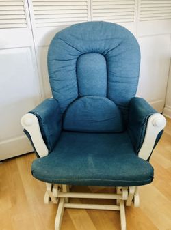 Glider Rocker Denim Blue Cushions