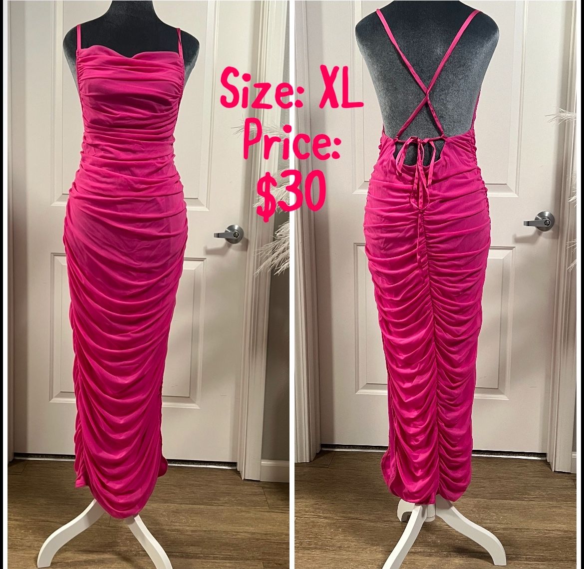 Pink Ruched Dress