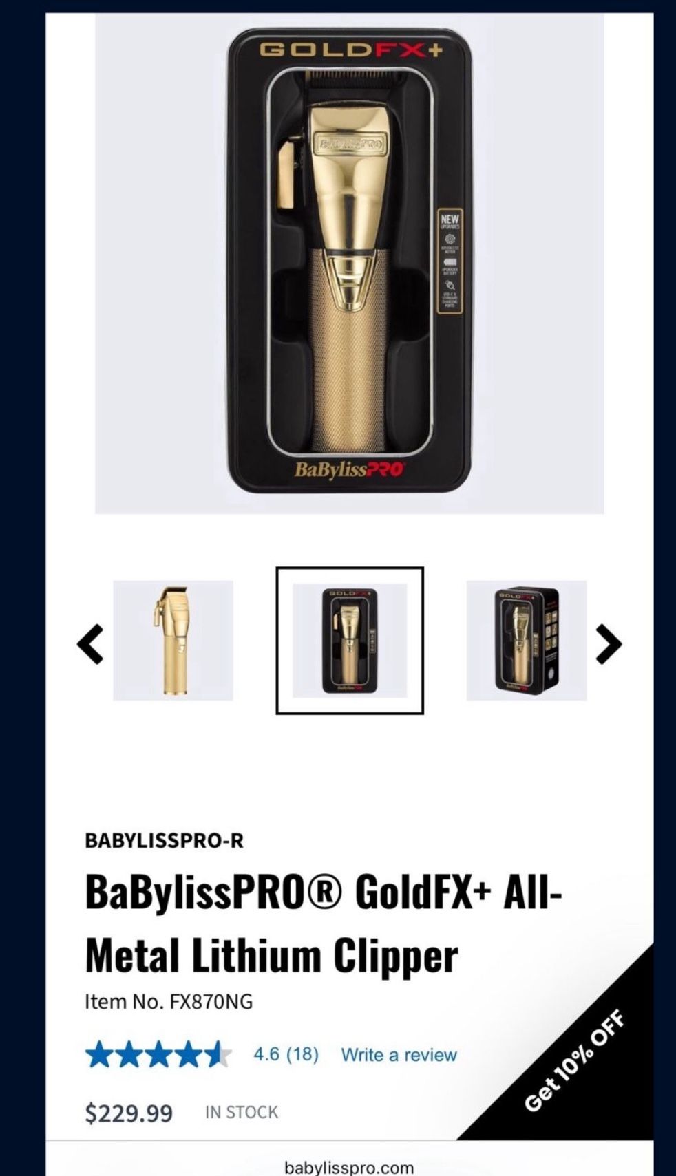 Babyliss Pro Gold Bundle Barber Accessories