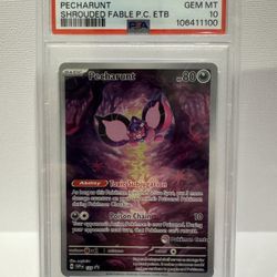 Pokemon PSA 10 Pecharunt #129 Shrouded Fable Pokemon Center ETB Promo English