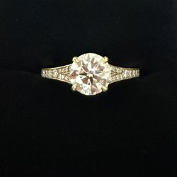 1.5 Carat Natural Engagement Diamond Ring On 18k Gold