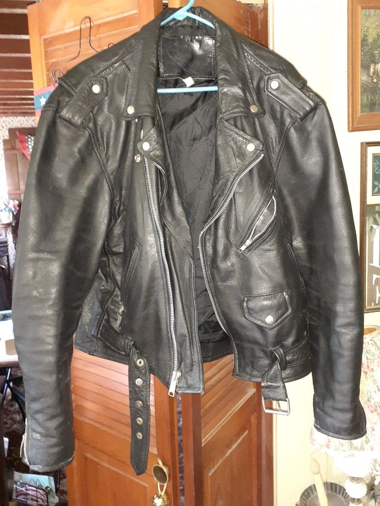 Photo Old School Motorcycle Leather Jacket