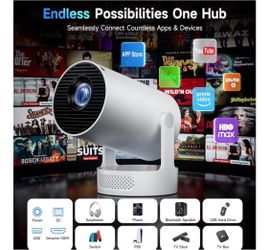 Smart Mini Projector 1080P 4K Support WiFi 6 BT 5.4 Auto Keystone New
