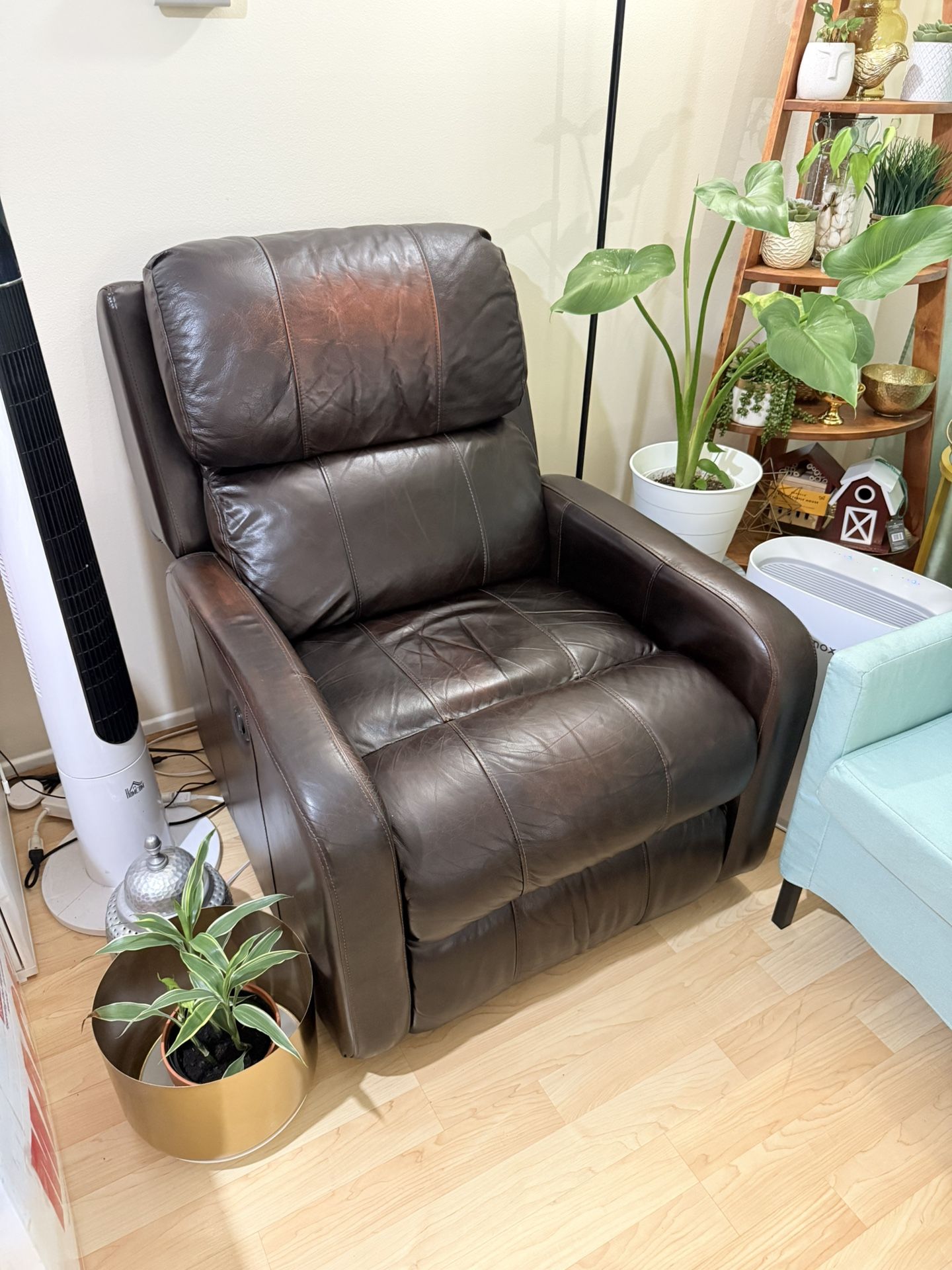Brown Leather Electric Recliner