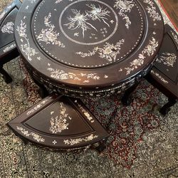 Rosewood Table And Chair Set