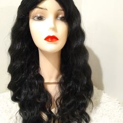 Human Hair Blend Lace Front Wig 