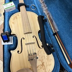 4/4 Full Size Pure Wood Violin with New Bow, Digital Tuner, Shoulder Rest, Extra Strings $240 Firm