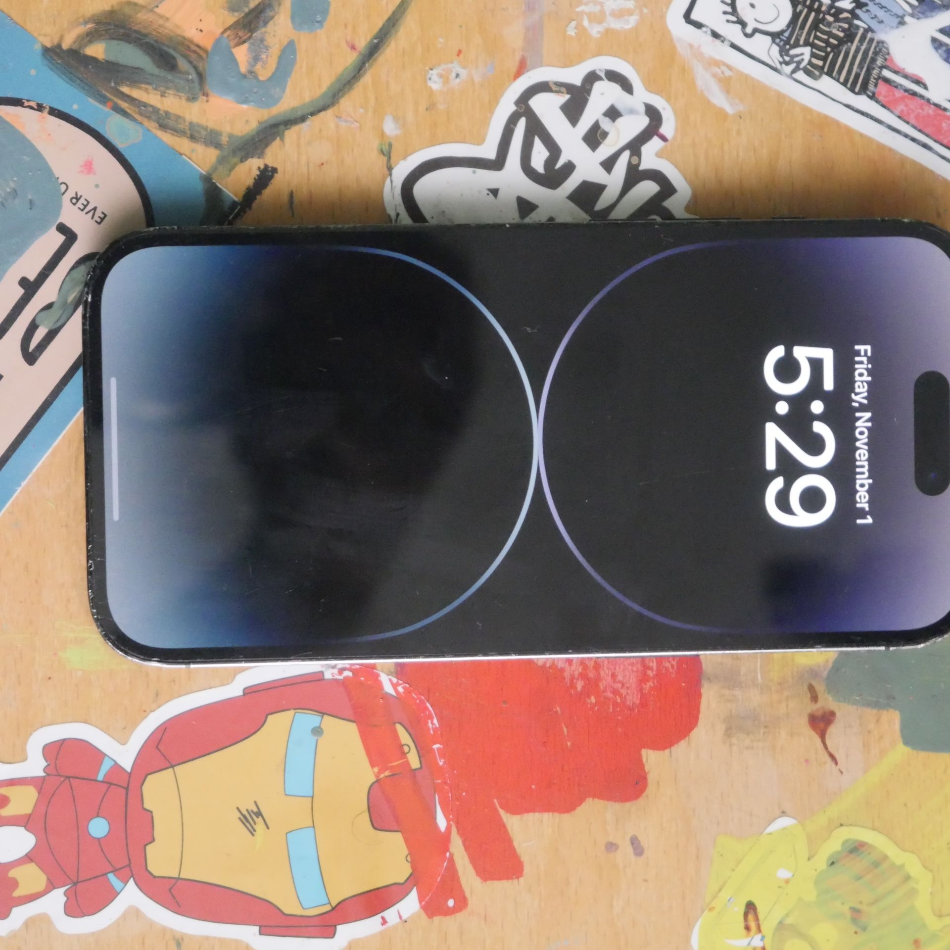 iPhone 14 Pro Black Cracked Back Unlocked In box