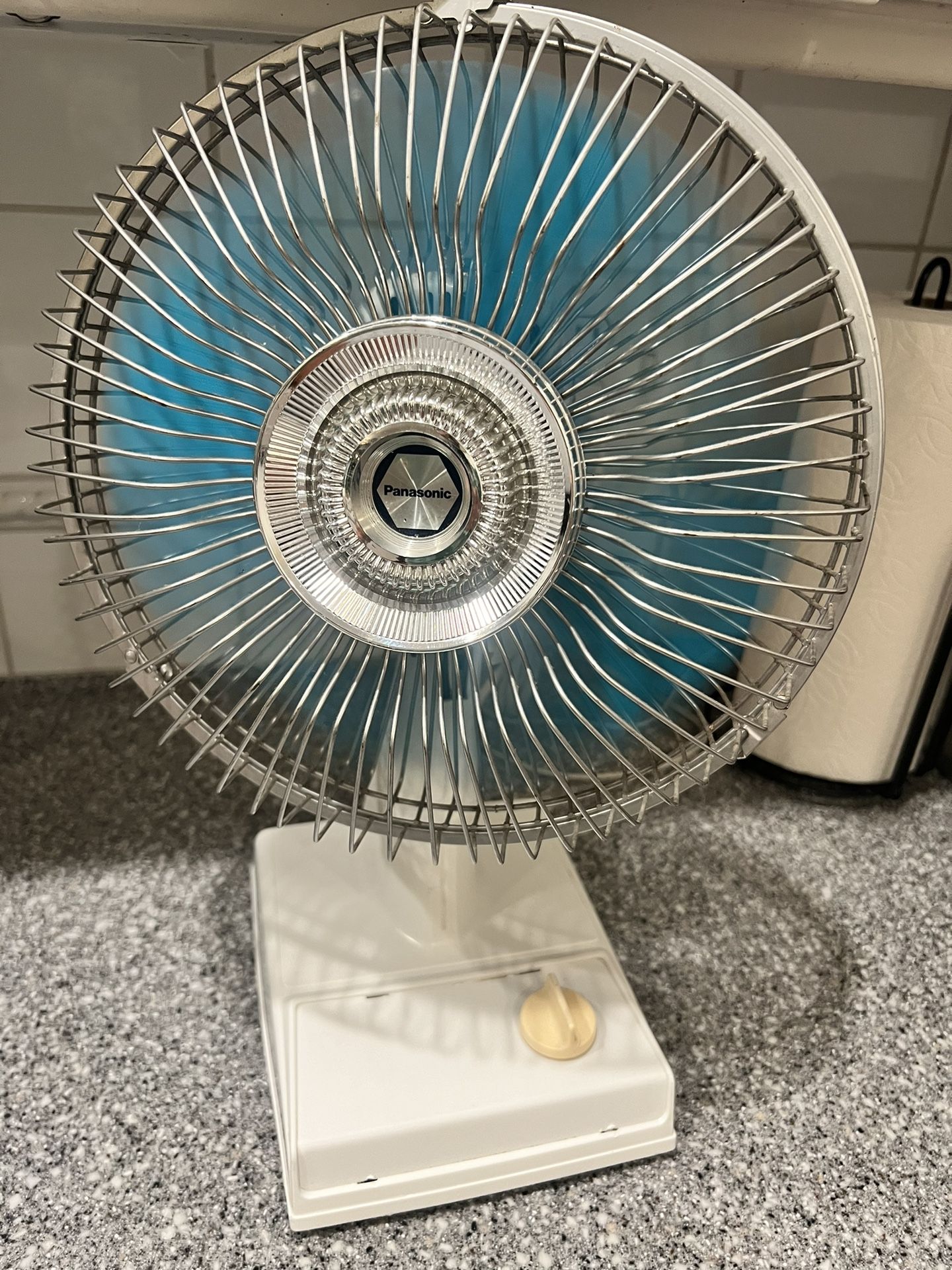 Panasonic Vintage Blue 3 Blade 12 Inch Fan 2 Speed