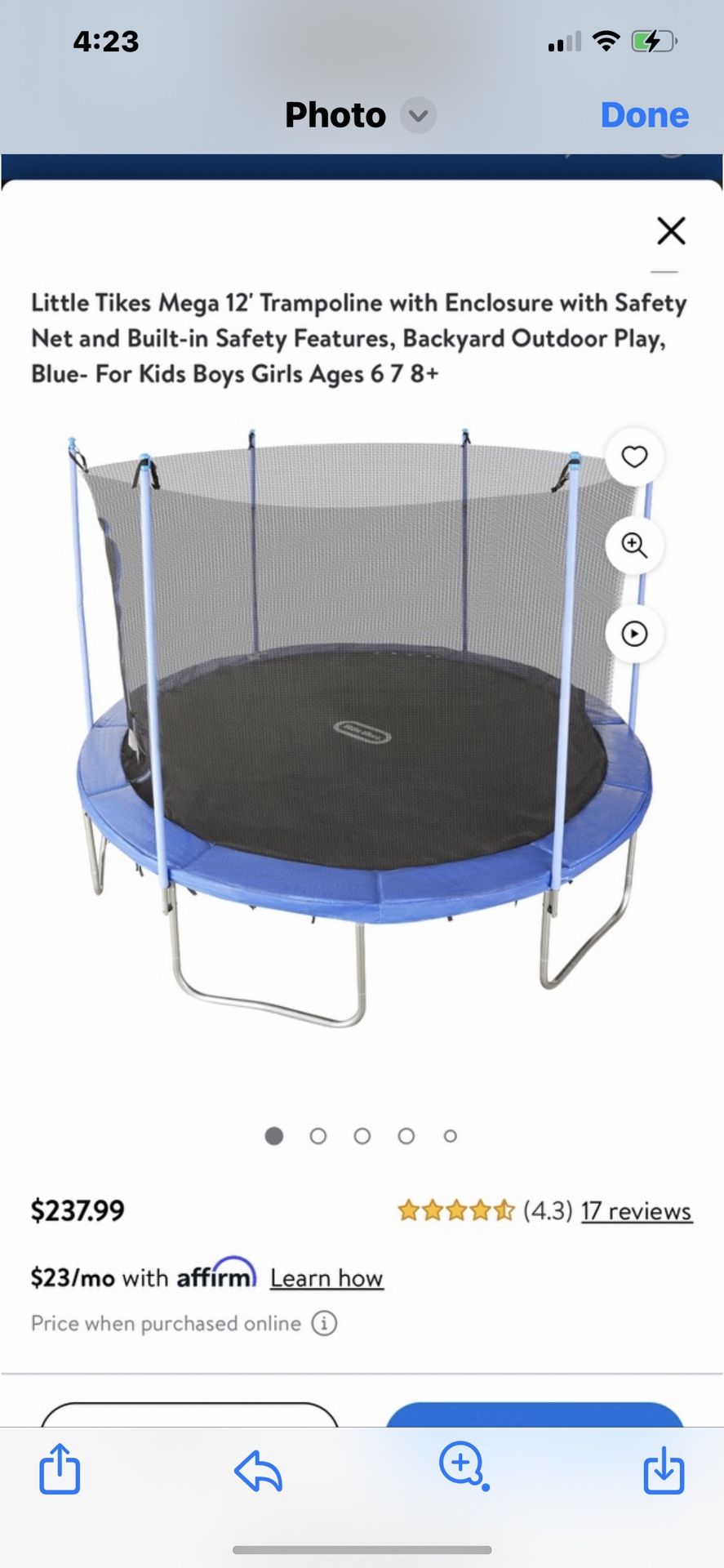 Trampoline 12ft Enclosed