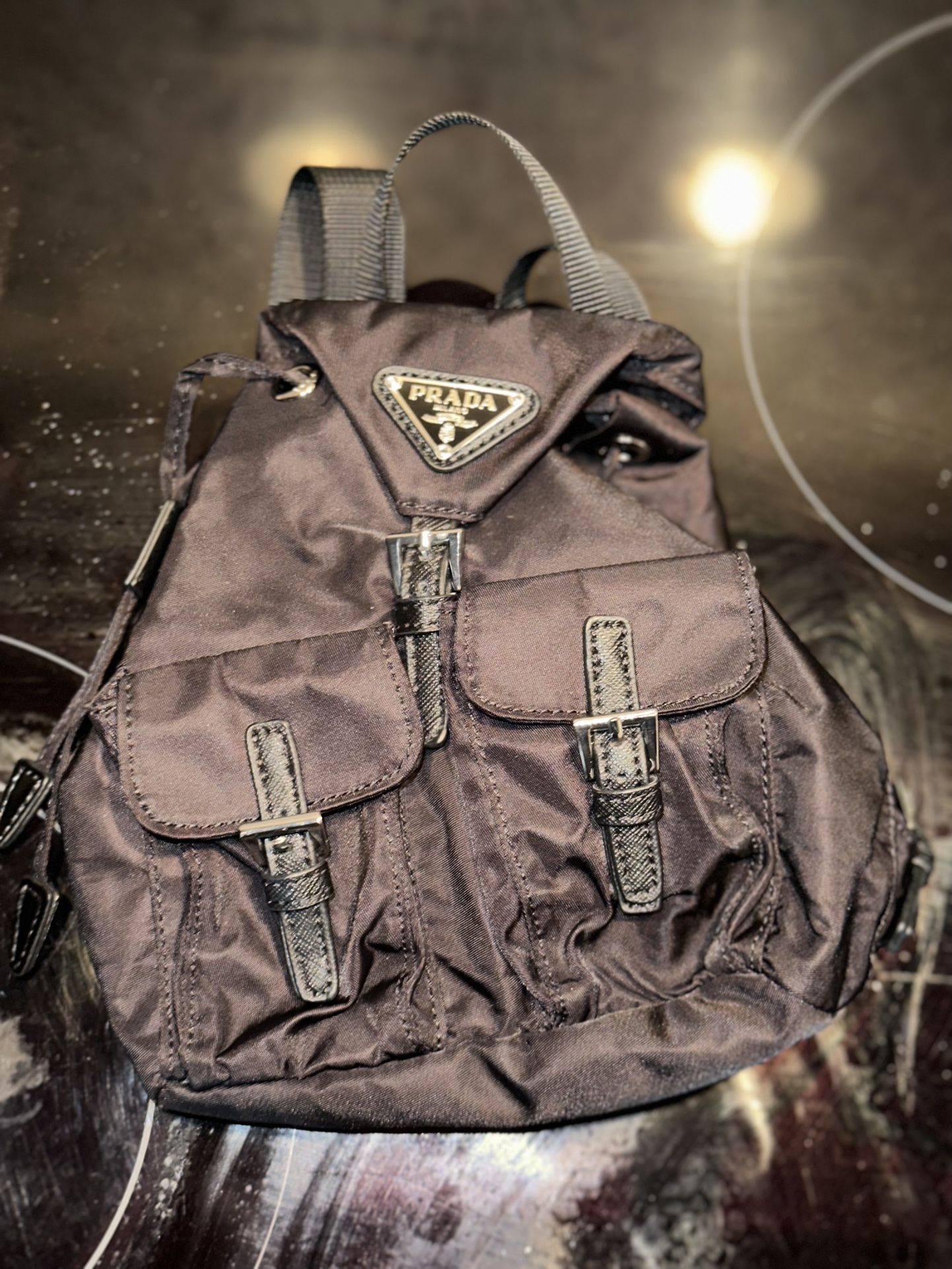 Small Black Prada Backpack