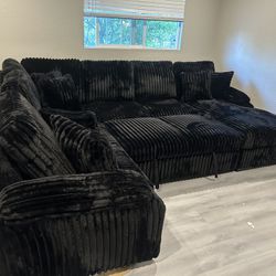 Brand New Super Plush Comfy Corduroy Pullout Sectional