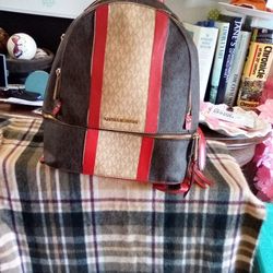 Rheah Medium Striped Leather Back Pack