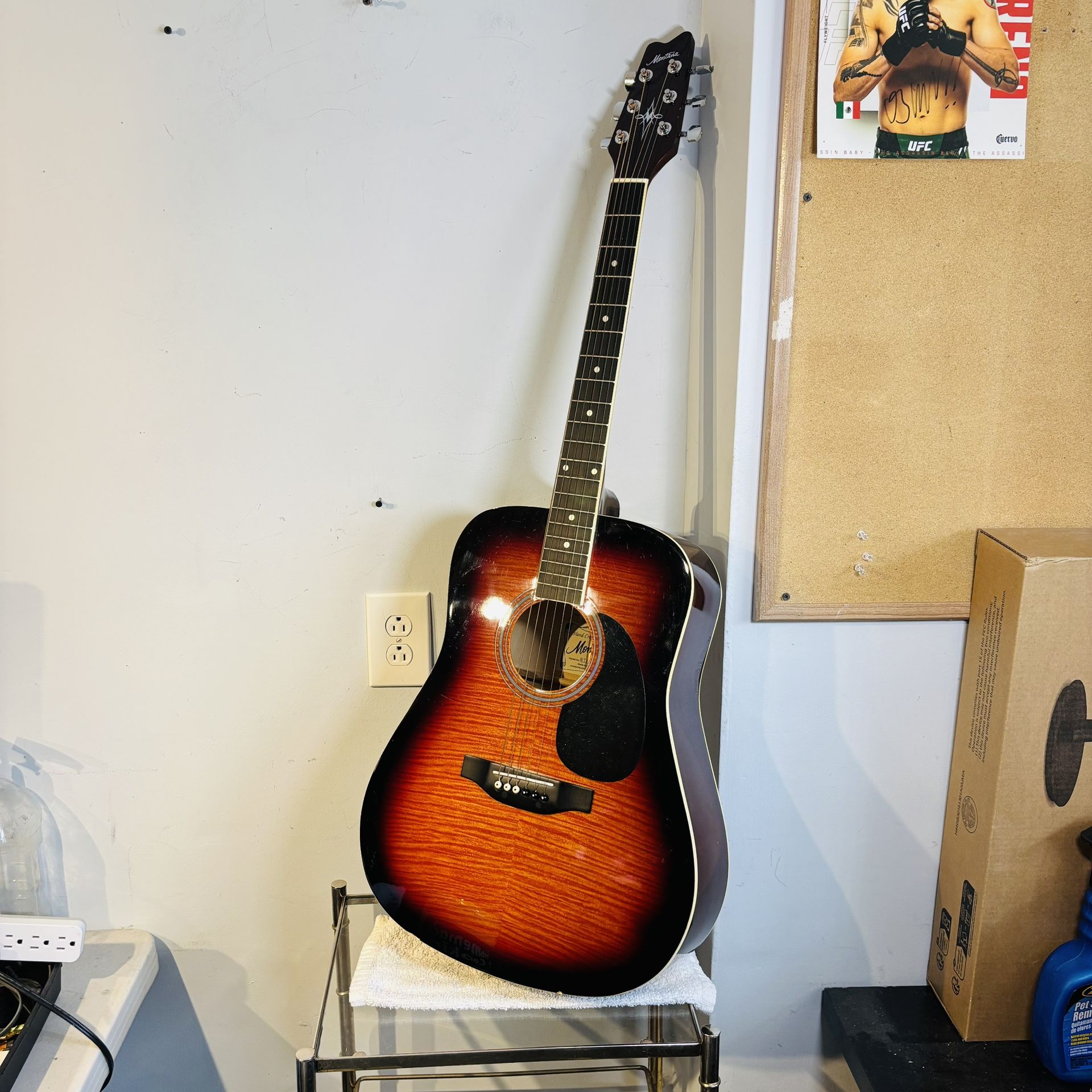 Vintage Montana MT-105-CB Acoustic Guitar Sunburst Finish (Please READ)