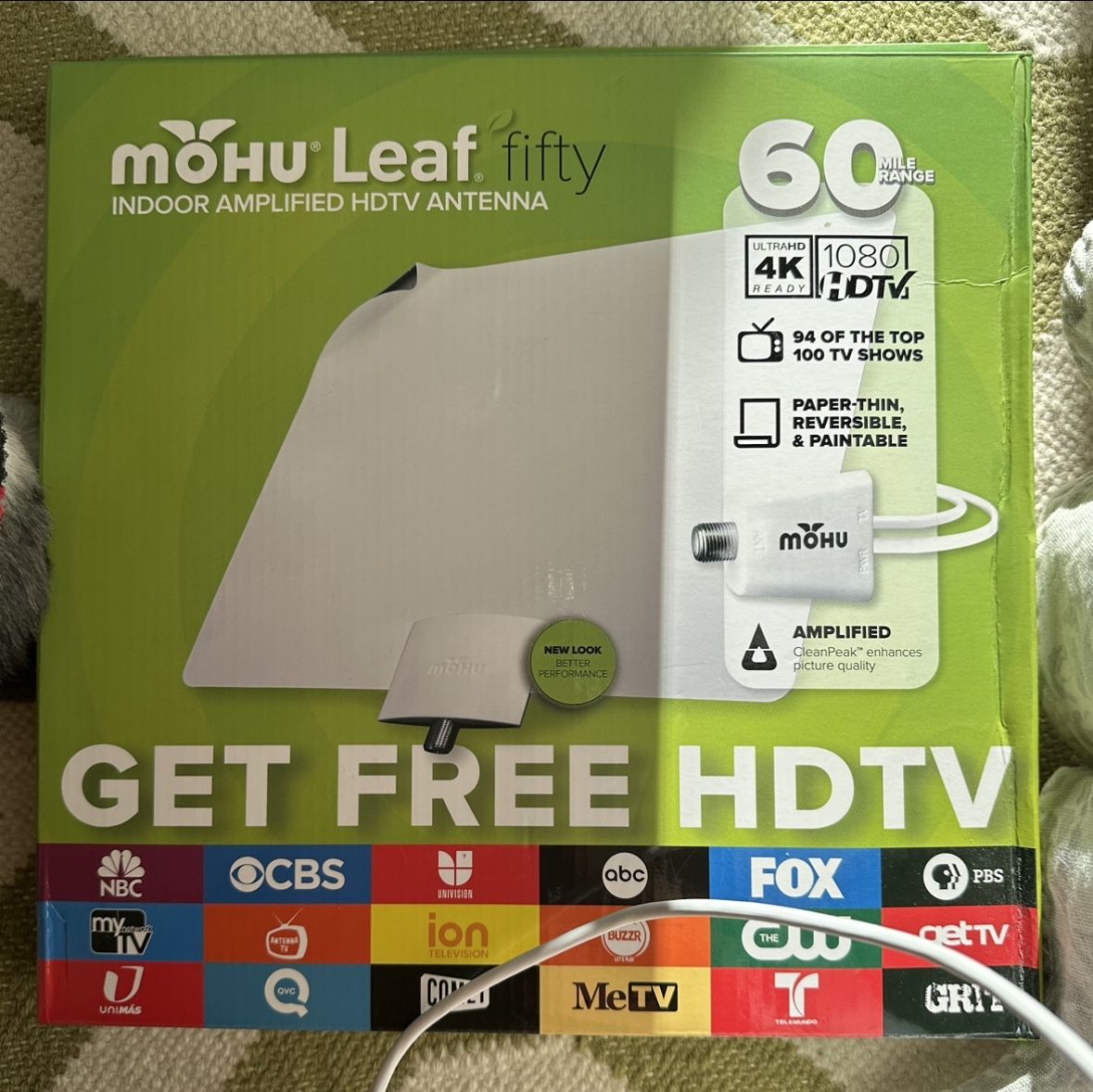 monU Leaf fifty Indoor Amplified HDTV Antenna