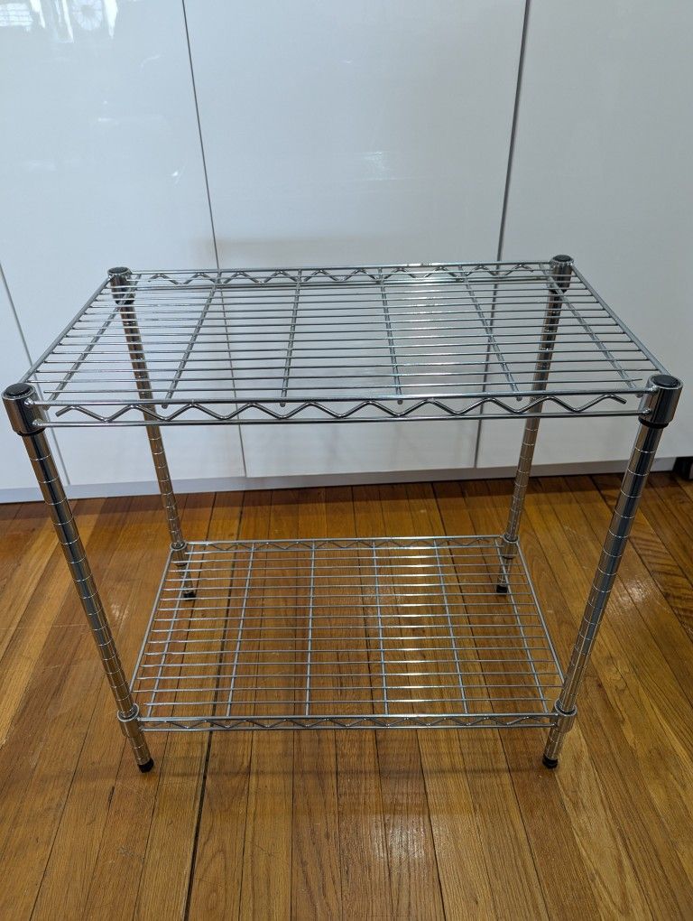 2-Shelf Chrome Storage Rack - $15