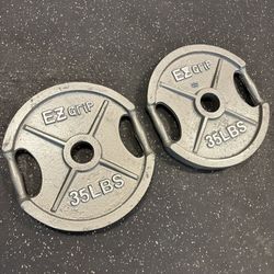 35 Pound 2” Olympic EZ-Grip Weight Plates Pair
