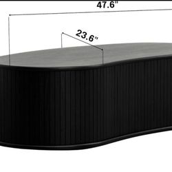 Beautiful 🖤NTC Ripple Coffee Table with Vertical Groove Design. Black Oak 💥(New In Box)