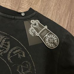 chrome heart long sleeve rhinestones 