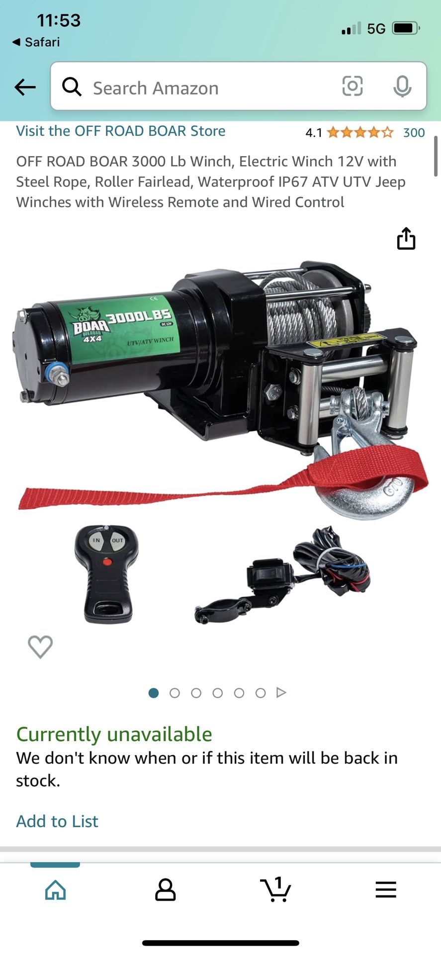 Boar 3000lbs Electric Winch  Keep Winches 