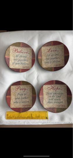 Set of 4 Inspirational Scripture Decorative Plates