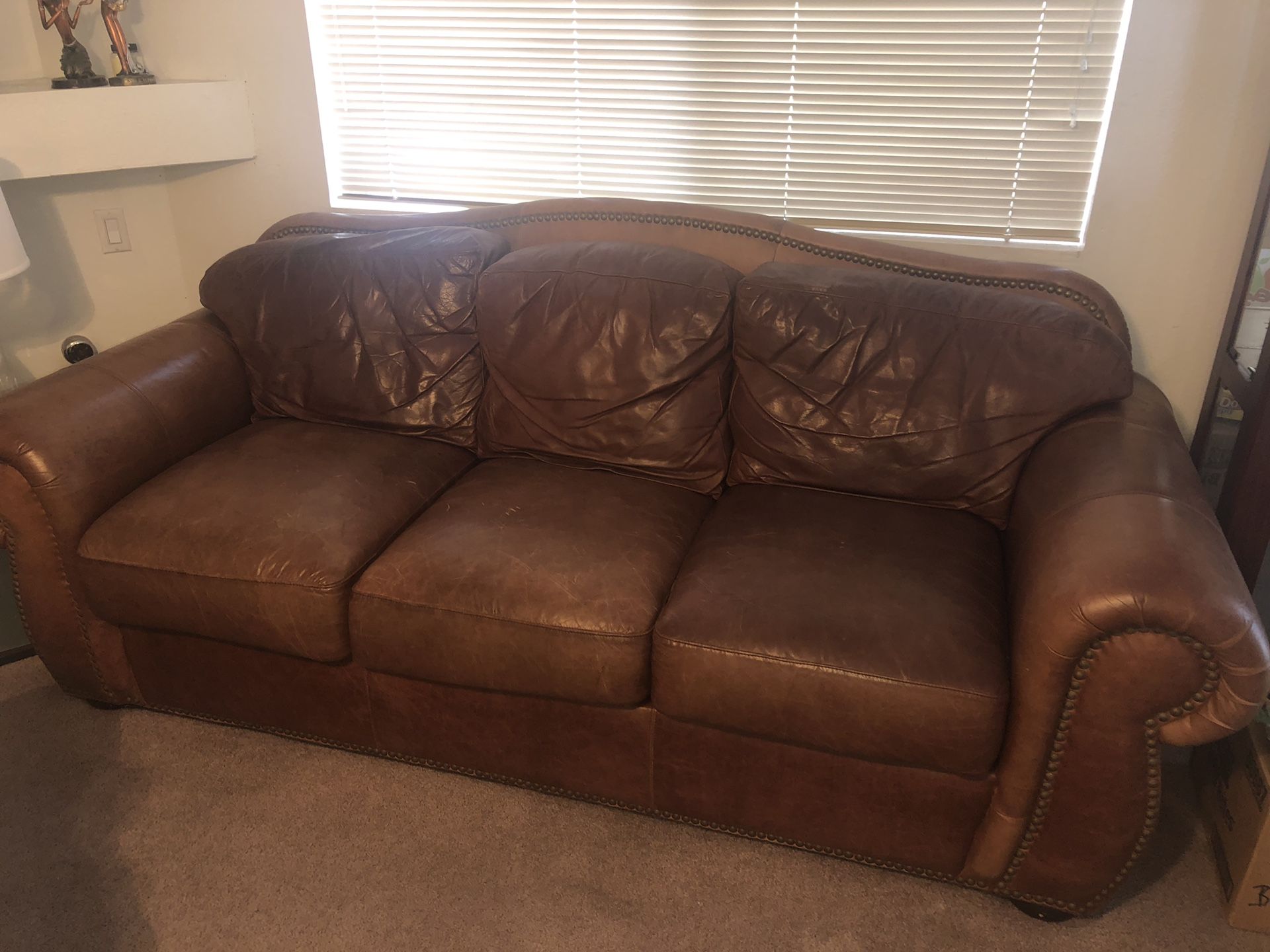 Hide a bed leather couch for Sale in Albuquerque, NM OfferUp