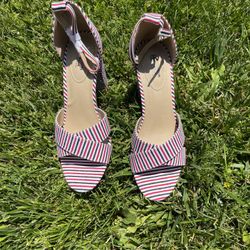 Stripped High Heel Sandal 