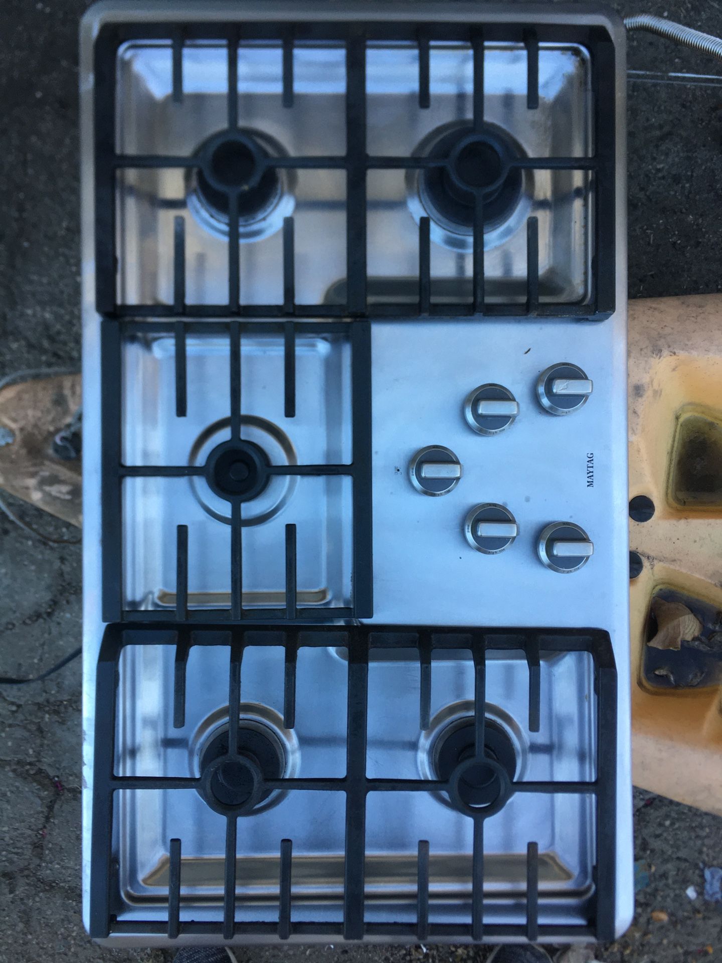 Maytag drop in stainless steel five burner gas range by. Looks and works great for Sale in