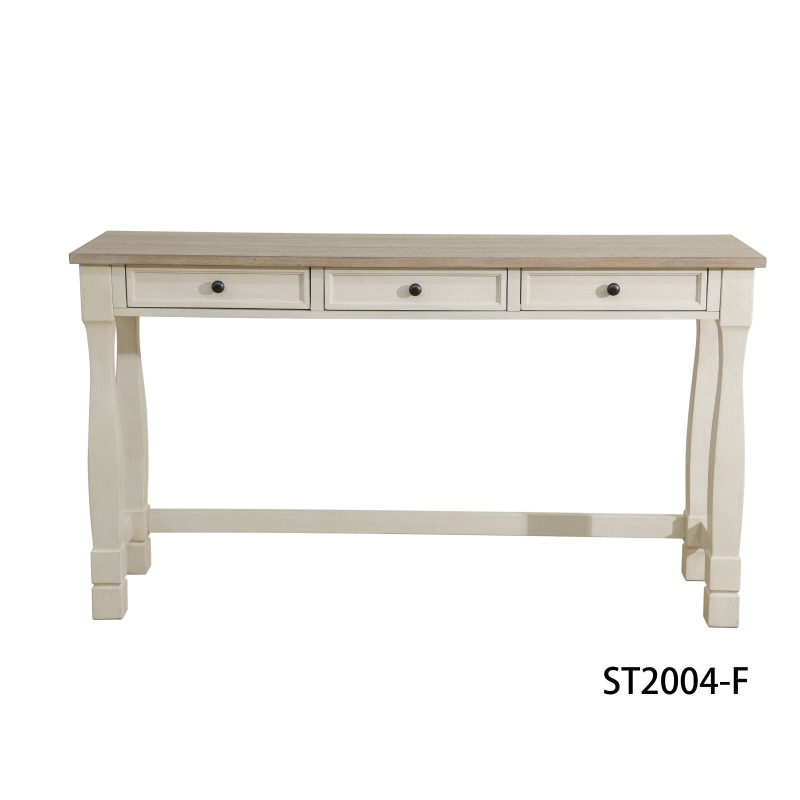 Light Brown Mdf Top And White Oak Drawer Desk