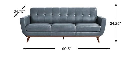 Like-New Greyson Blue Leather Couch ($1200 Retail)