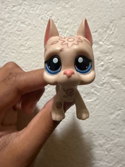 RARE littlest pet shop deco pet Great Dane uncolored and floral