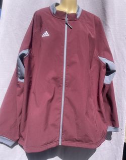 adidas Fielders Choice Mens Maroon Gray Full Zip Warm Up Jacket Performance 2XL