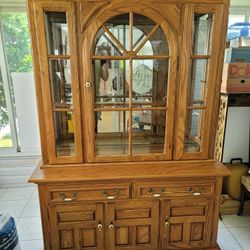 Keller - Oak China Cabinet & Table Chairs