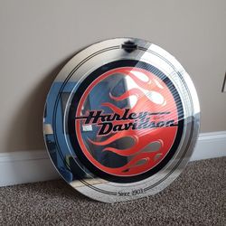 Harley Davidson Cresent Flame Circle Mirror!