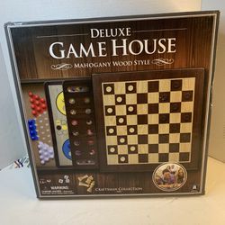 Deluxe Mahogany Wood Game House Kit- 10 in All