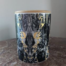 Marble Pattern Ceramic Pot With Lid